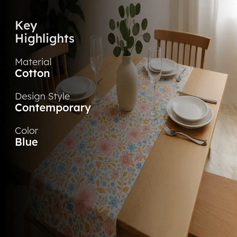 Spring Meadow Floral Cotton Table Runner media 2