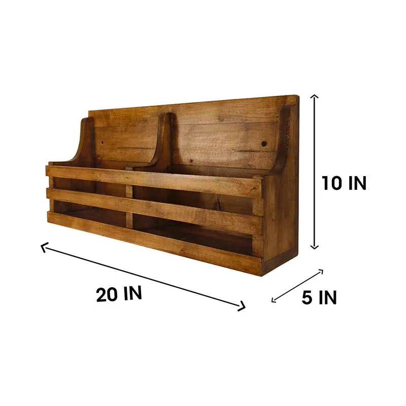 Modulo Wooden Wall Shelf Organiser with Key Holders media 6