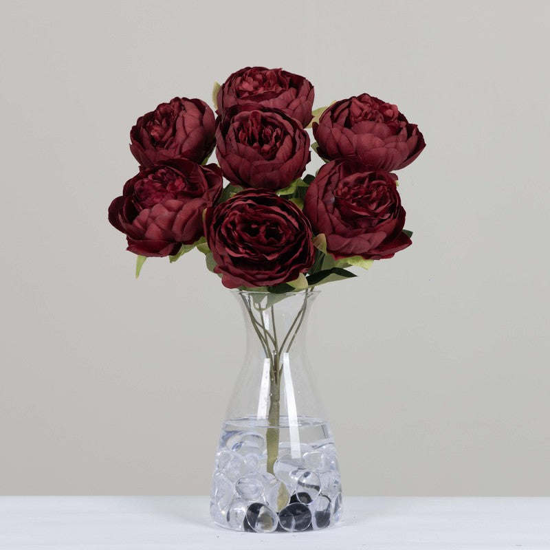 Realistic Artificial Peony Flower Bunches - Red media 4