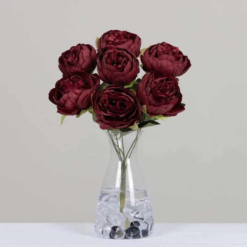 Realistic Artificial Peony Flower Bunches - Red media 4