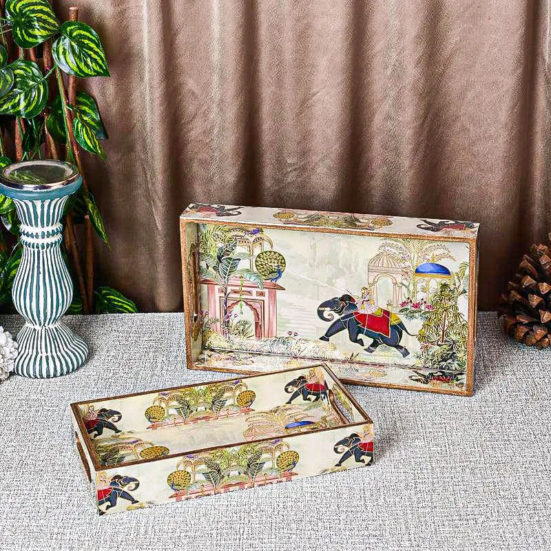 Hastina Wood Serving Tray (Medium & Small) - Set Of Two media 1