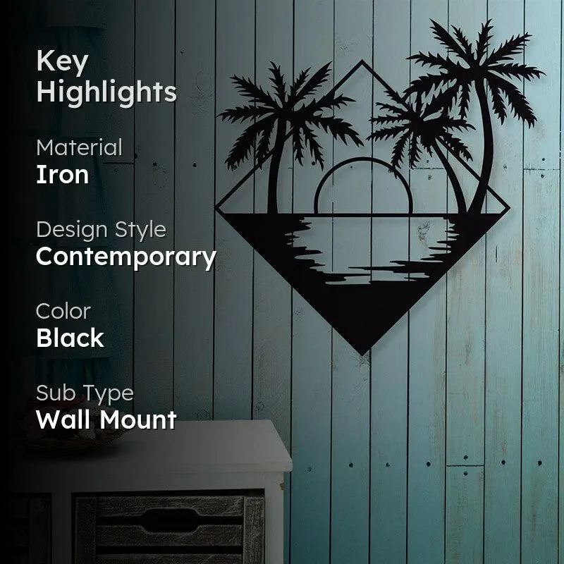 Beach Sunset Black Iron Wall Accent media 2