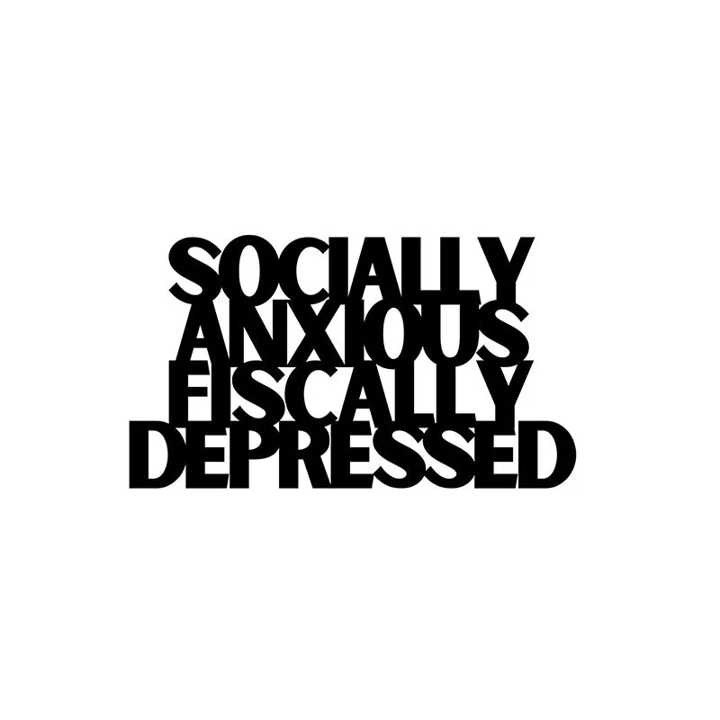 Socially Anxious Fiscally Depressed Iron Wall Accent media 3