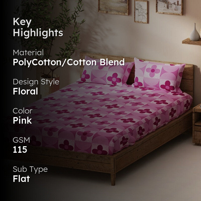 Prycon Bedsheet (Pink) - 115 GSM media 2