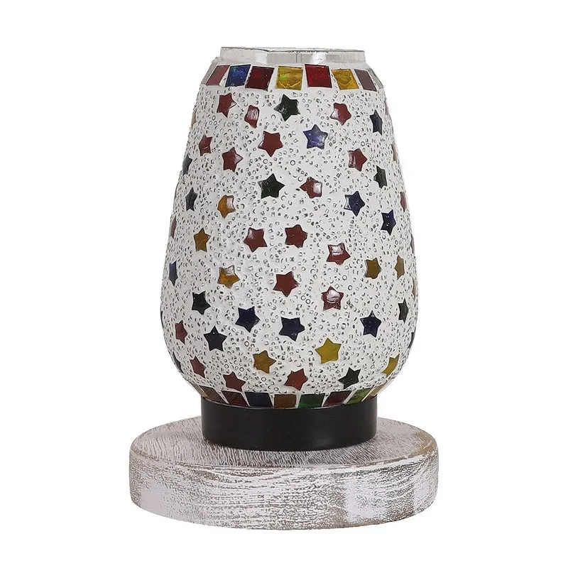 Lunaris Glass Table Lamp With Wooden Base - Multicolor media 5