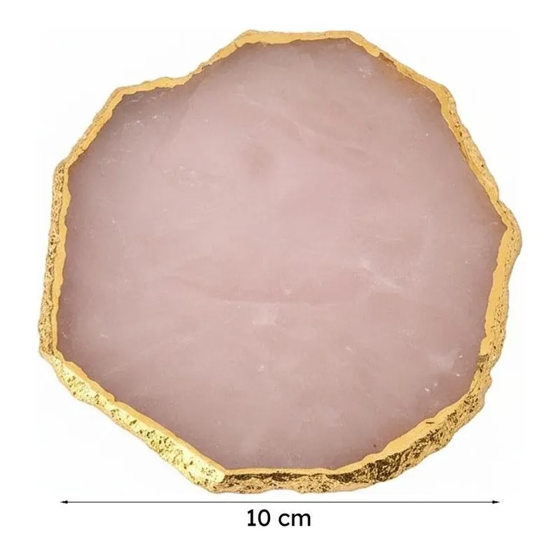 Emberlyn Handcrafted Rose Quarts Coaster (Beige) - Set Of Two media 6