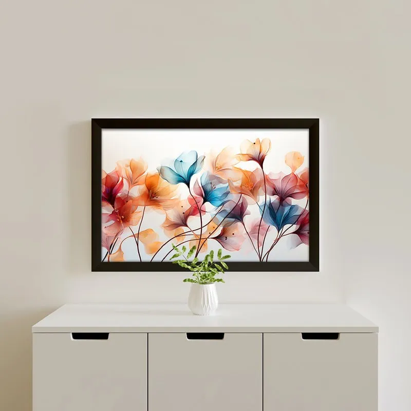 Pastel Poeny Bloom Wall Painting media 1