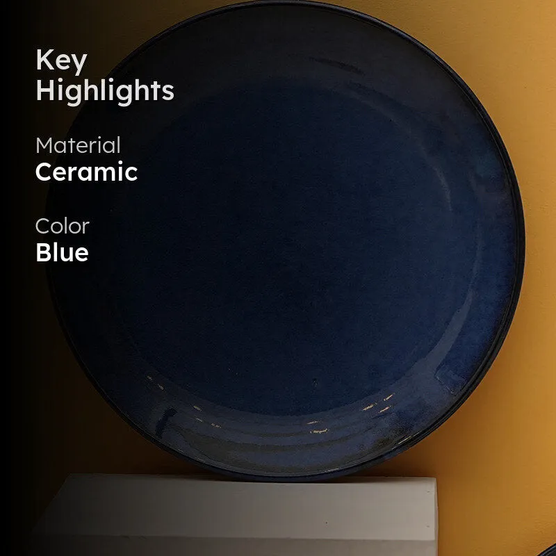 Cobalt Charm Ceramic Dinner Plate media 2