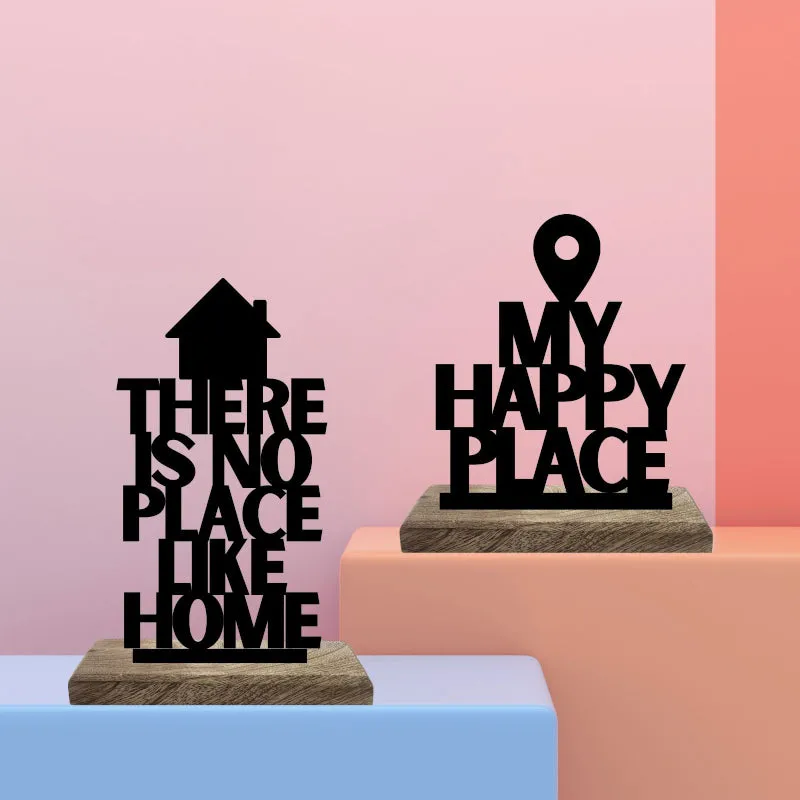 Homely Happiness Typography Showpiece - Set Of Two media 1