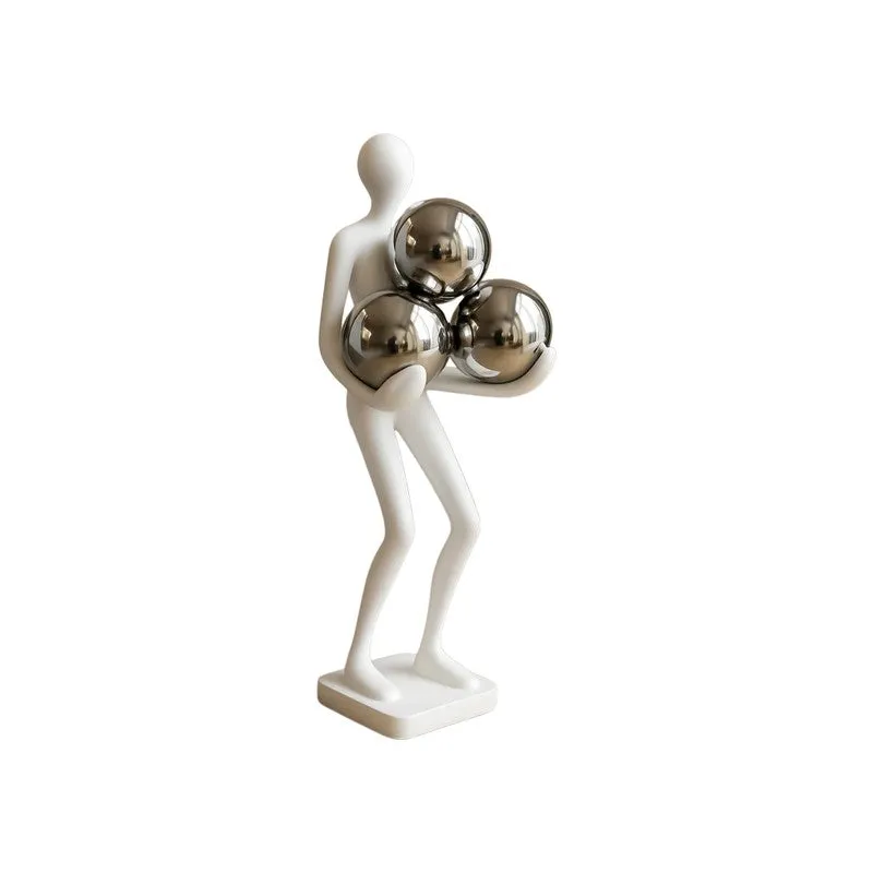 Modern Balance Trio Sphere Figurine Showpiece - White media 3
