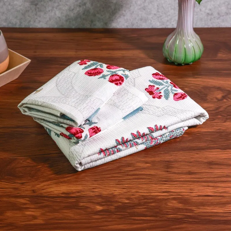 Flora Drift Cotton Towels (Blue) - Three Piece Set media 6