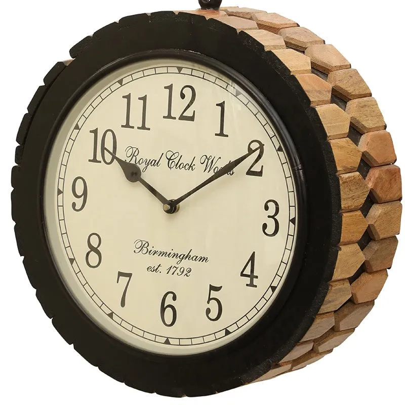 Oak & Time Wood Analog Wall Clock media 3