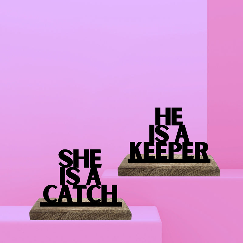 She Is A Catch Showpiece - Set Of Two