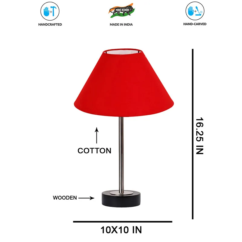 Cotin II Rodin Wooden Table Lamp - Red,Silver,Black media 7