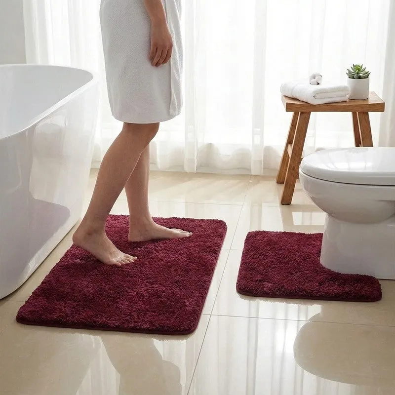 BathEase Anti Skid Bath Mats (Red) - Set of Two media 1