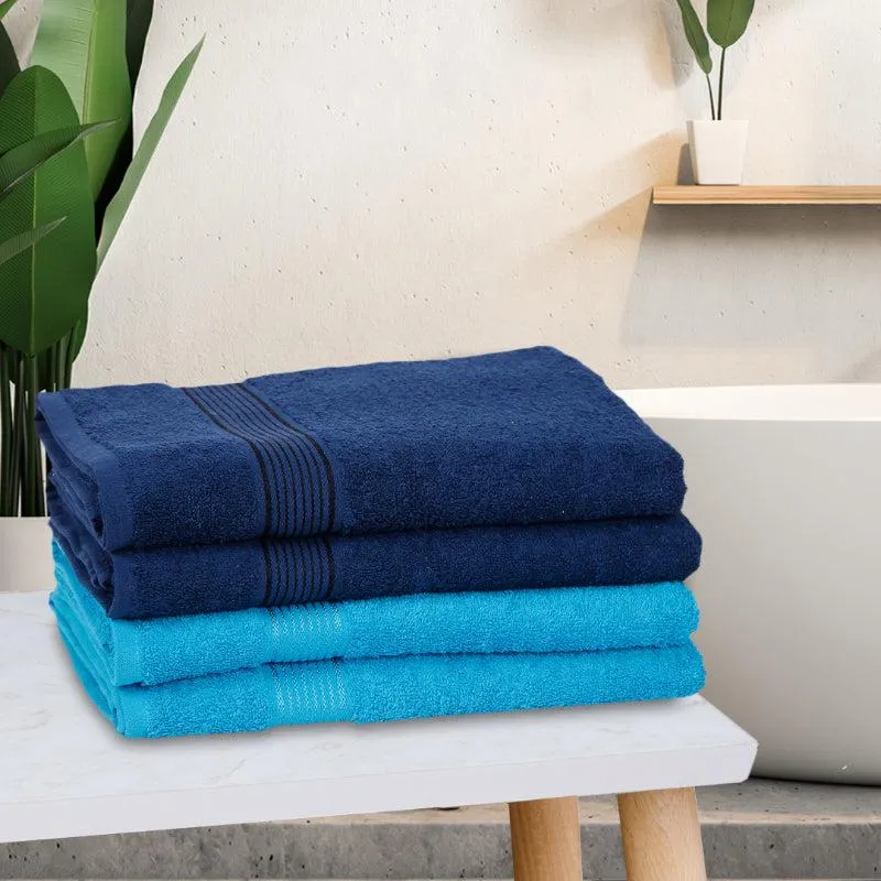 Bodil Bath Towel (Navy Blue & Light Blue) - Set Of Four media 1