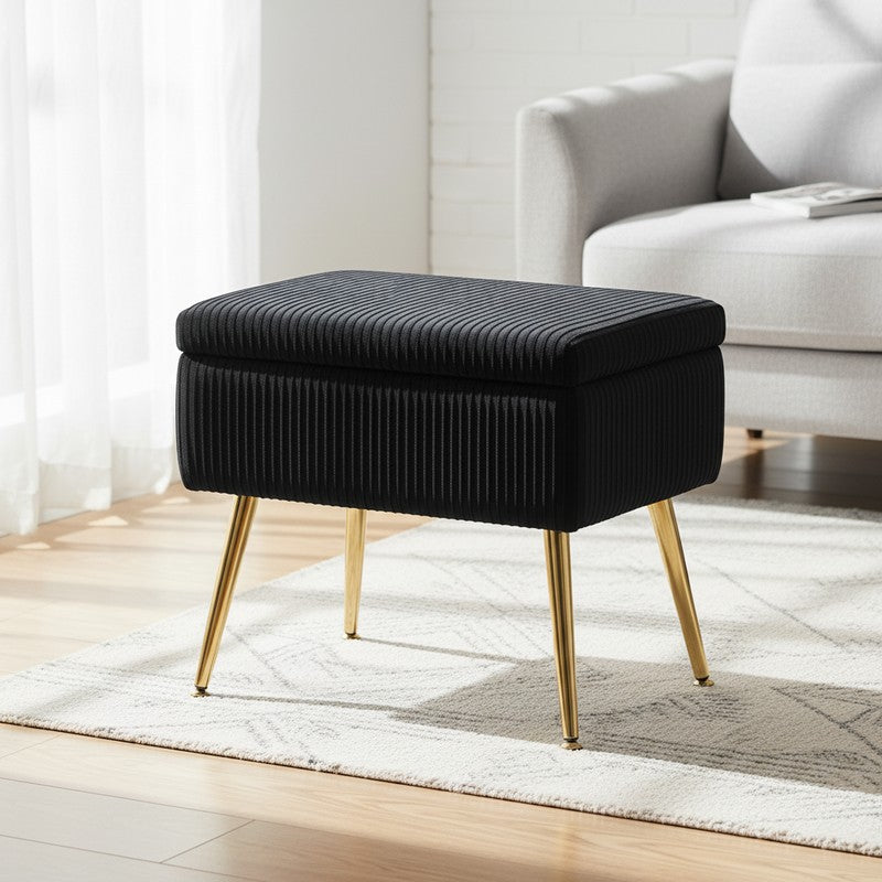 Kylen Softiq Ottoman - BLACK