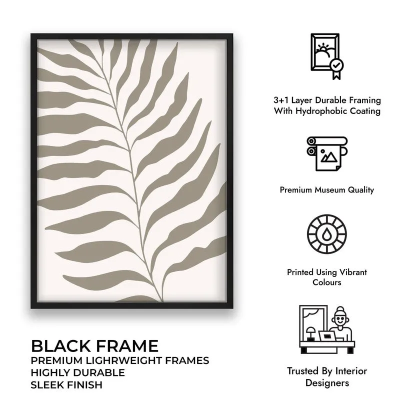 Neutral Bloom Canvas Wall Painting With Black Frame media 8