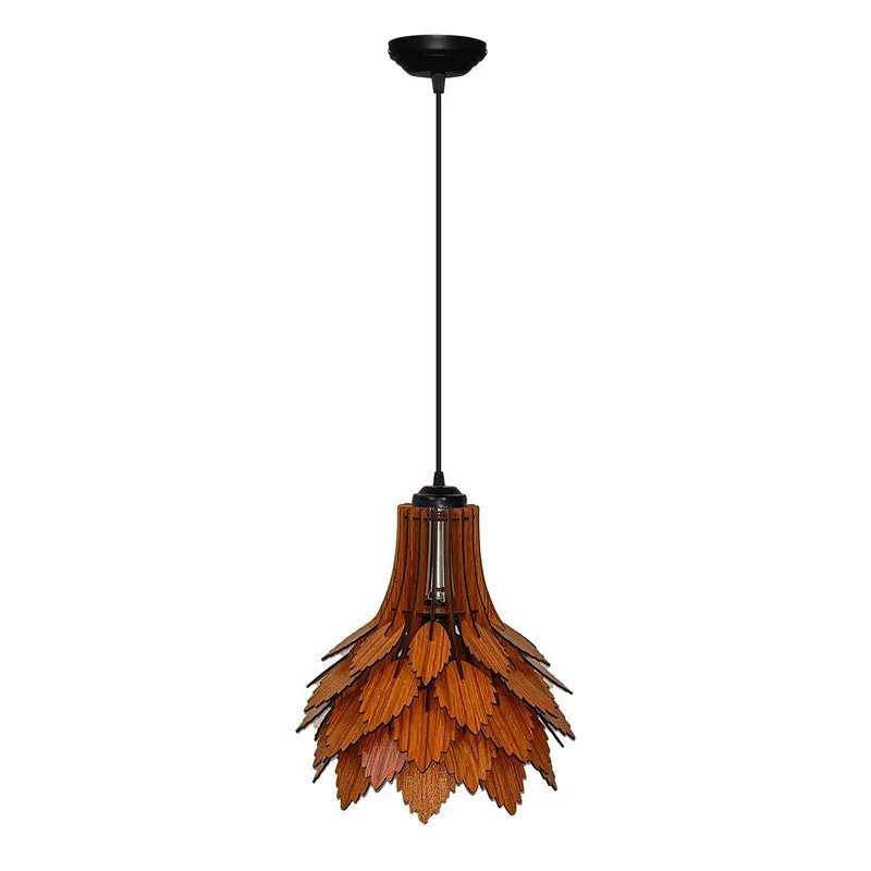ZenithLight Luxury Wooden Ceiling Lamp media 3