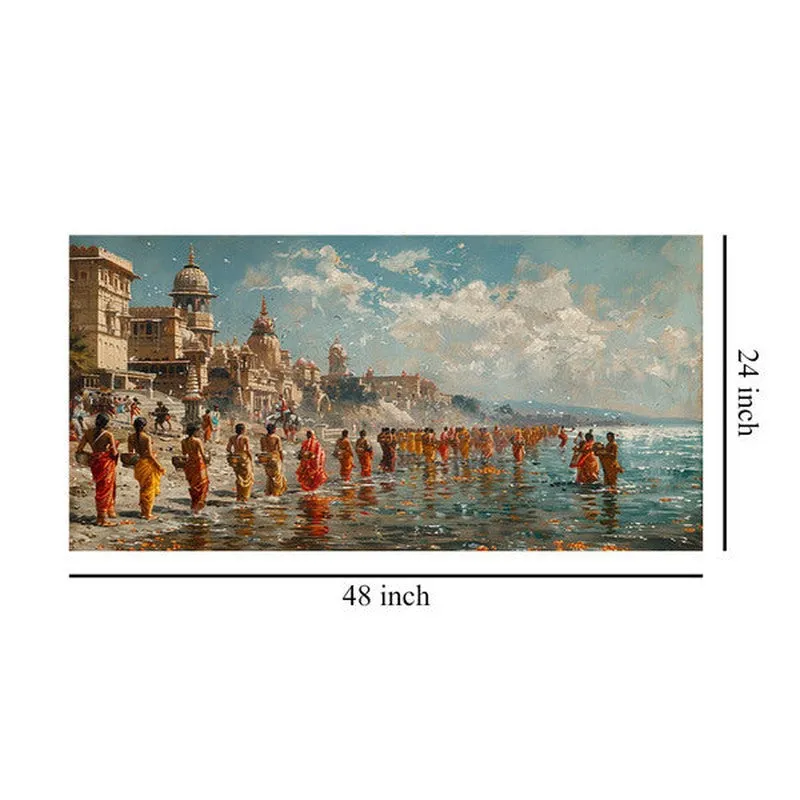 Indian Riverfront Poly Canvas Wall Painting media 8