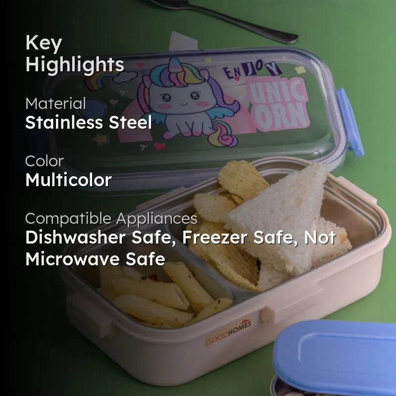 Unicorn Blink Kids Lunch Box With Container & Spoon - 700 ML media 2