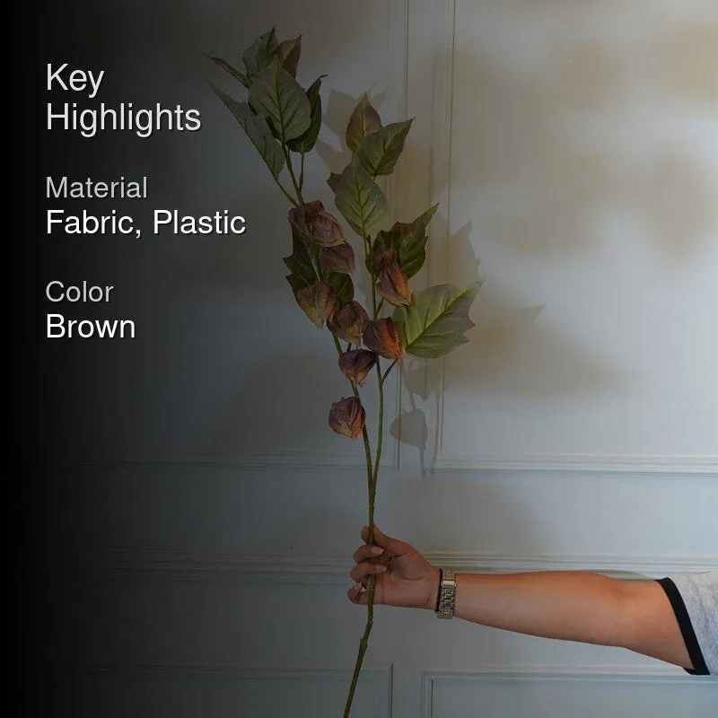 Faux Physalis Gooseberry Flower Stick (Brown) - 35 CM media 2