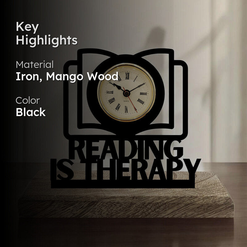 Timeless Tales Iron & Mango Wood Table Clock media 2