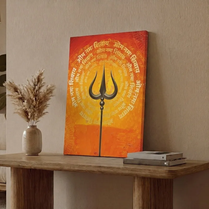 Trishool Mantra Wall Painting media 1