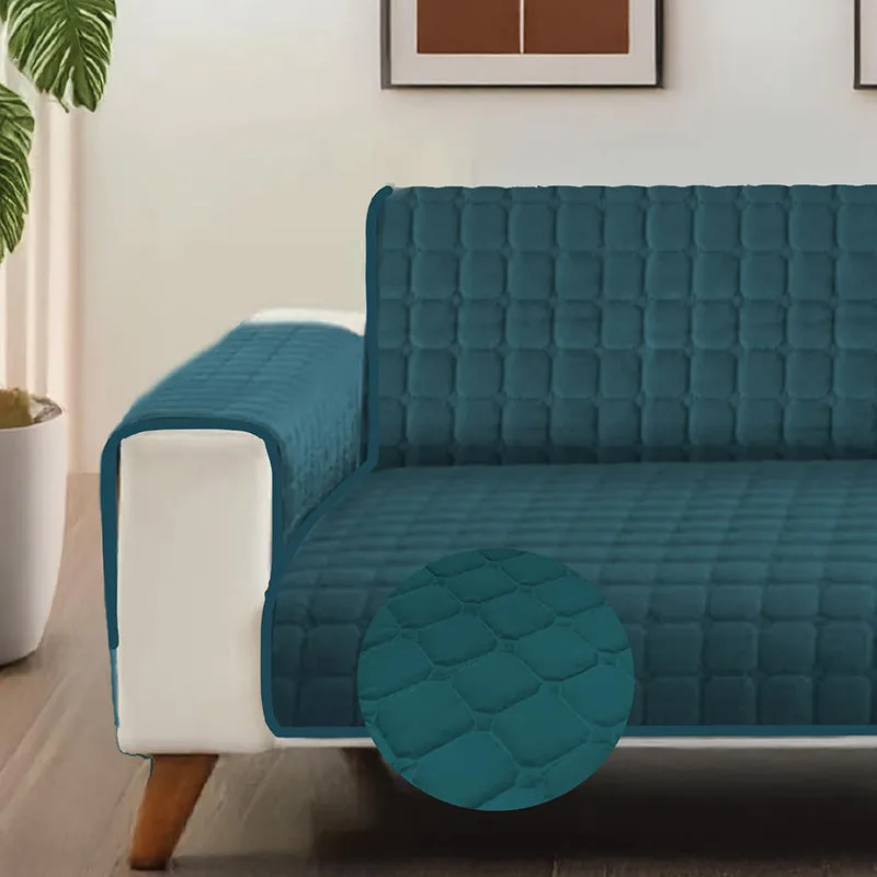 Urban Space Teal Textured Sofa Cover media 3