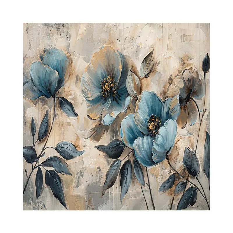 Blossoms in Blue Wall Painting media 4