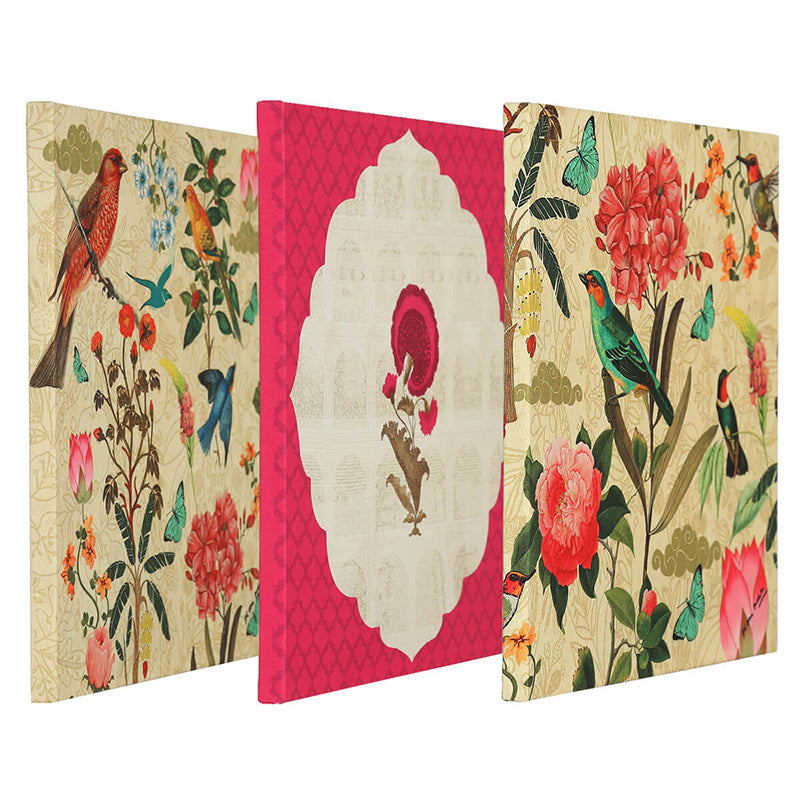 India Circus Botanical Song Canvas Wall Art - Set Of Three media 4