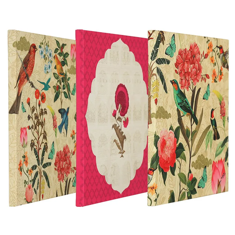 India Circus Botanical Song Canvas Wall Art - Set Of Three media 4