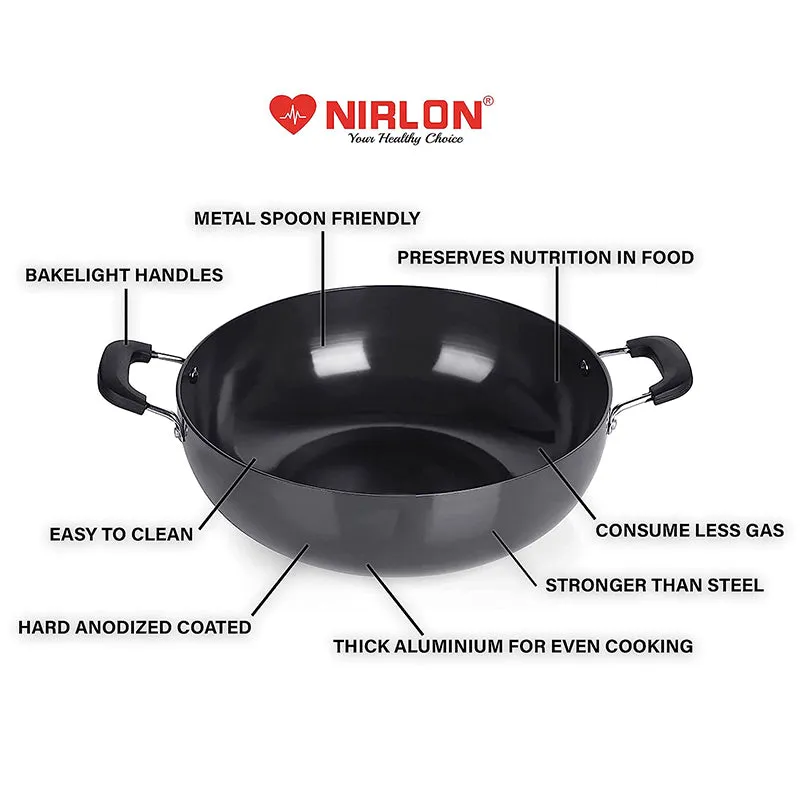 Nirlon Hard Anodized Kadhai - 3800 mL/10 Inches media 4