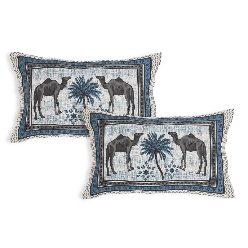 Anika Cotton Bedsheet (Blue,White) - 180 TC media 4
