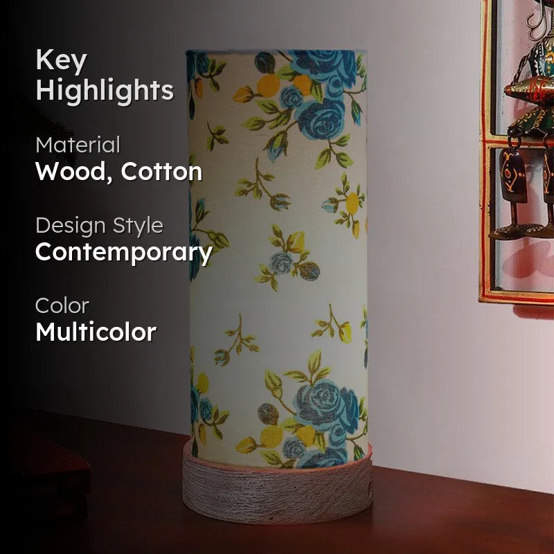 Alba Ocra Tower Wooden Table Lamp - Multicolor media 2