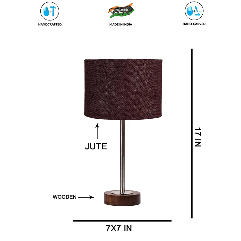 Sienna I Rodin Wooden Table Lamp - Brown,Silver media 7