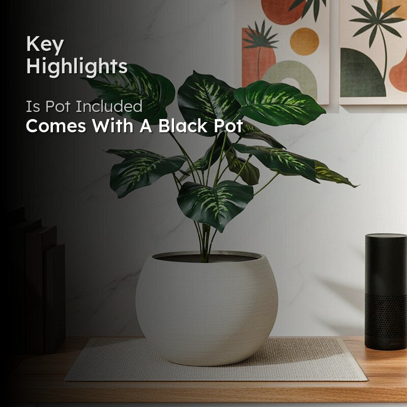 Faux Everlasting Philodendron Plant With Black Plastic Pot - 58 cm media 2