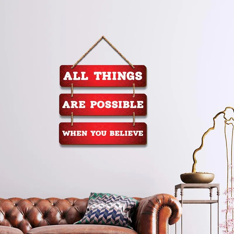 "All Things Are Possible" Motivational Wood MDF Wall Hanging media 3
