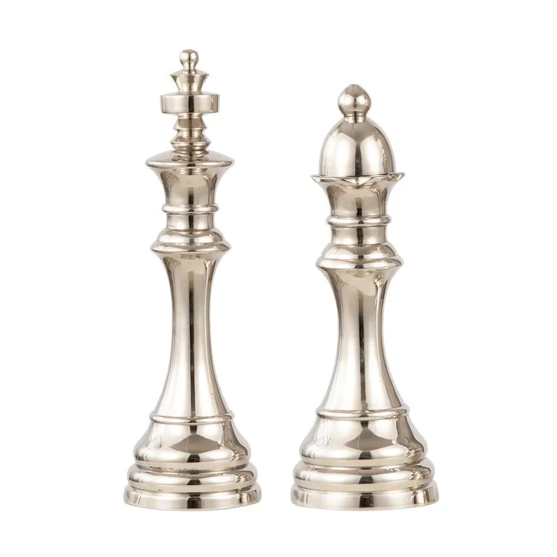 Chess Aluminum Showpiece (Silver) (Small) - Set Of Two media 5
