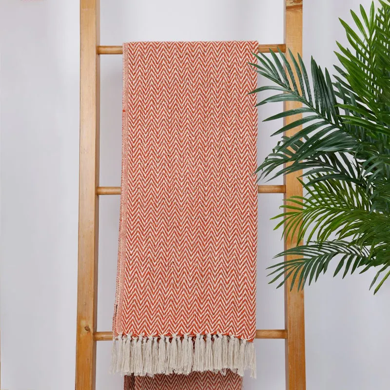Snowfall Knit Throw - Peach media 6