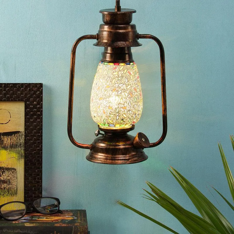 Siera Mosaic Lantern Iron Wall Lamp - Copper media 1
