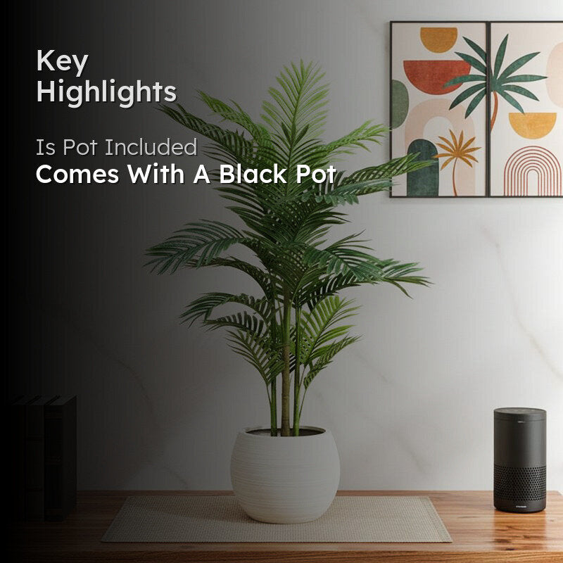 SereneLeaf Artificial Dracaena Plant With Black Plastic Pot - 3 Feet media 2