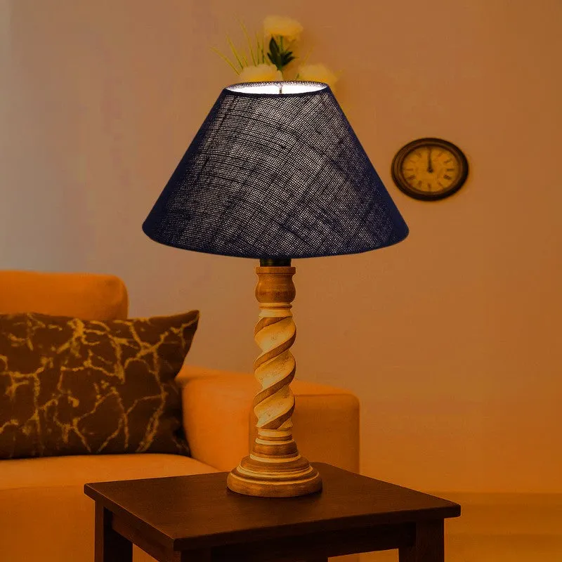 Modera Velto Wooden Table Lamp - Blue media 1