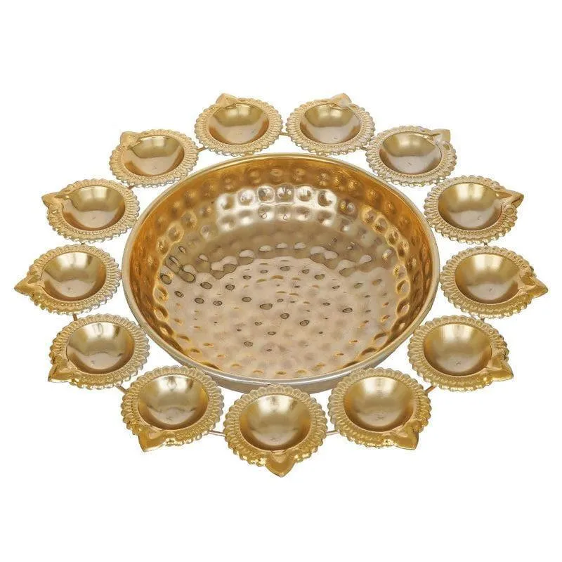 Decorative Urli With Diya Holder media 3