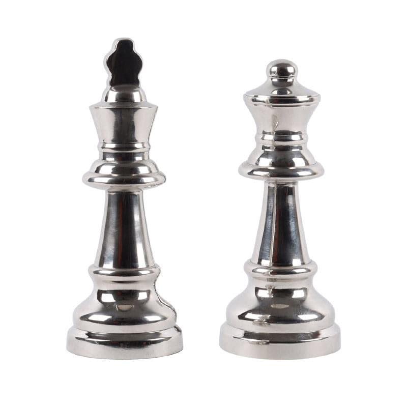 Chess Charm King & Queen Showpiece - Silver media 3