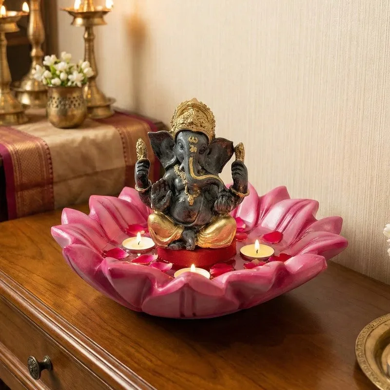 Sacred Ganesha Urli - Pink - 1