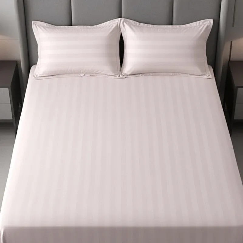 Elias Striped Cotton Bedsheet (400 TC) - Pink media 6