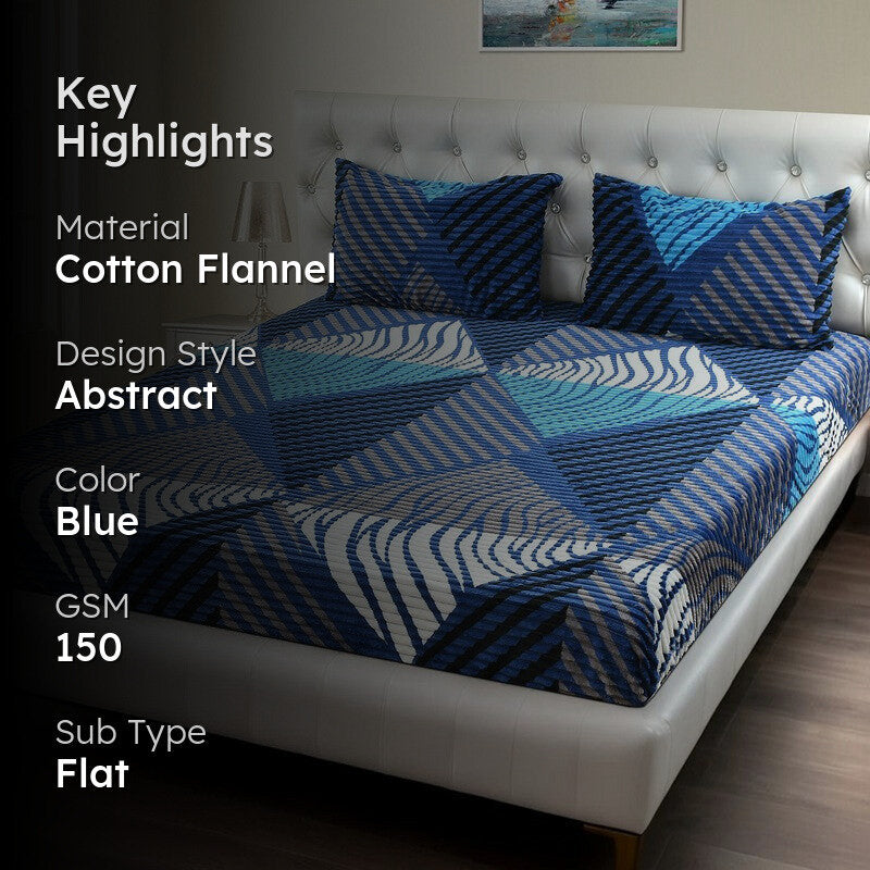 Nestora King Cotton Flannel Bedsheet - 150 GSM media 2