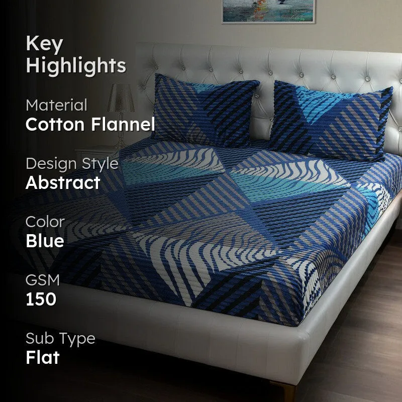 Nestora King Cotton Flannel Bedsheet - 150 GSM media 2
