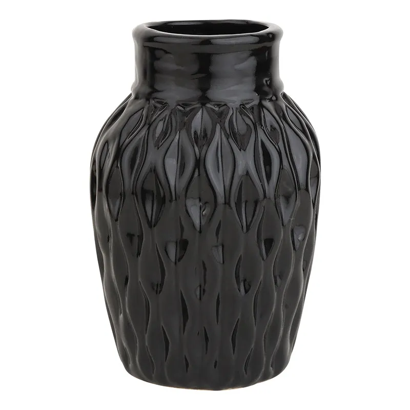 Faro Carve Ceramic Vase - Black media 3